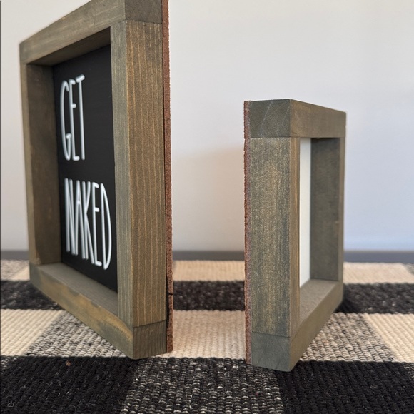 Rustic Framed Bathroom Signs - Get Naked & Nice Butt - Picture 5 of 9